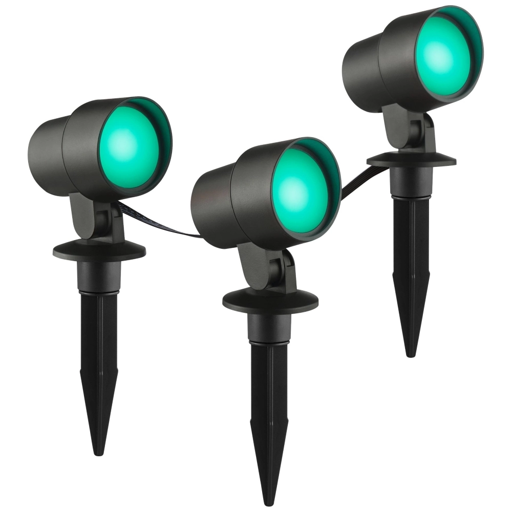 Ensemble de projecteurs à piquet intelligent Kamara RGB - Lot de 3 - avec câble de 3 mètres et prise Brilliant 4004353453717