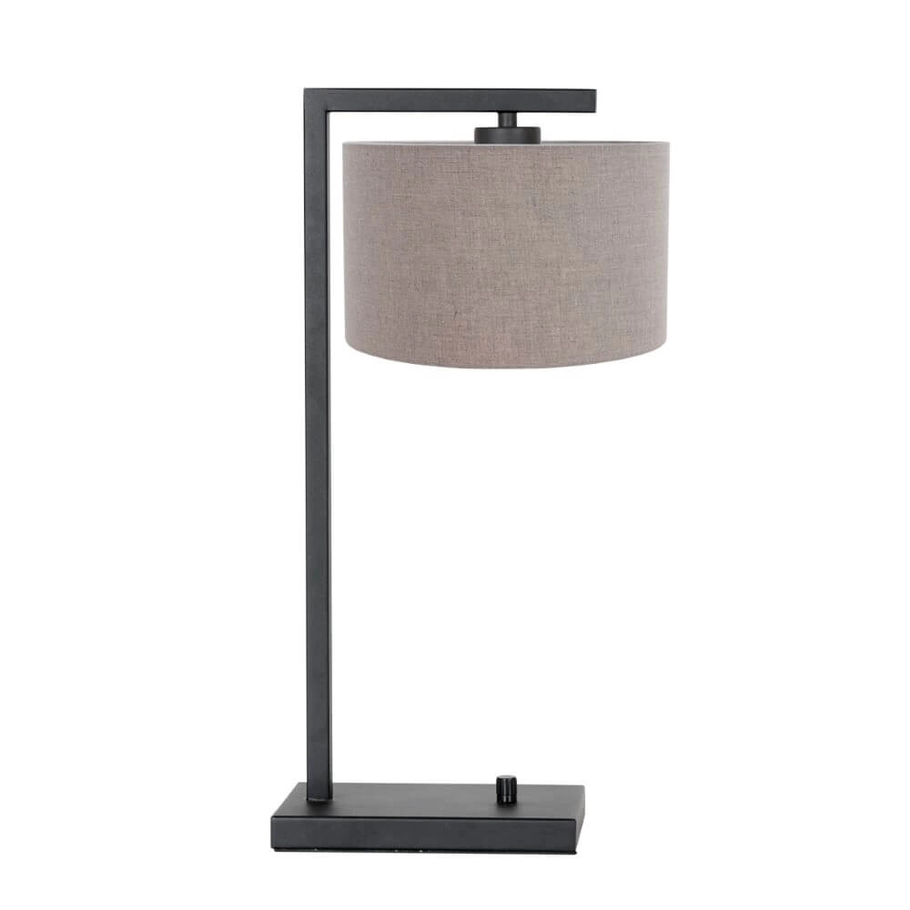 Lampe de table rurale Stanger noir avec taupe Lampe de table rurale Stanger noir avec taupe