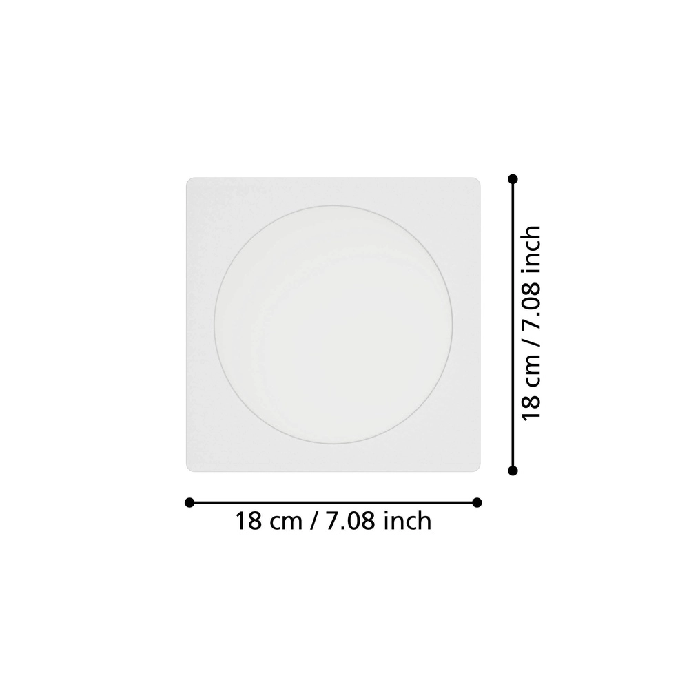 Lampe encastrée Fueva 6 Carré - Blanc - 16,6x16,6 cm Eglo 9008606330805