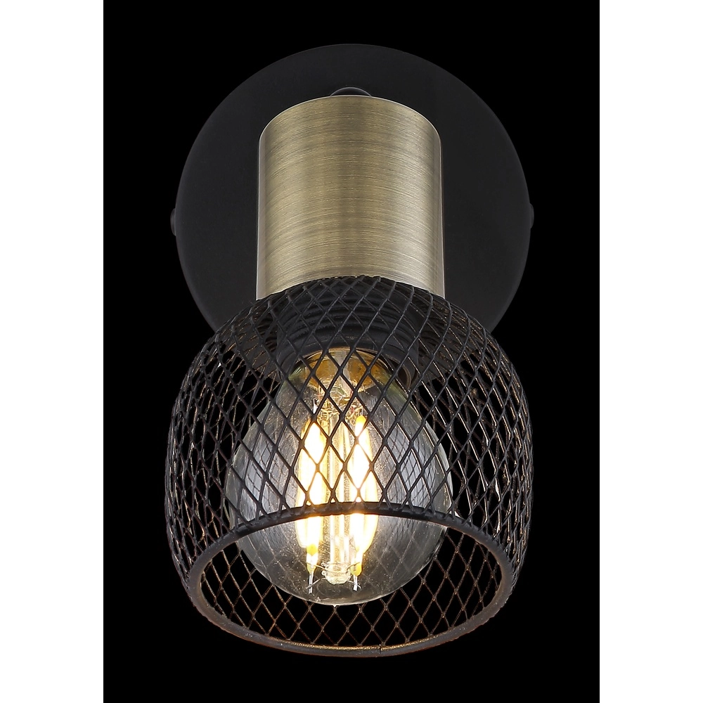 Lampe murale Fiastra noir avec maille Globo 9007371424115