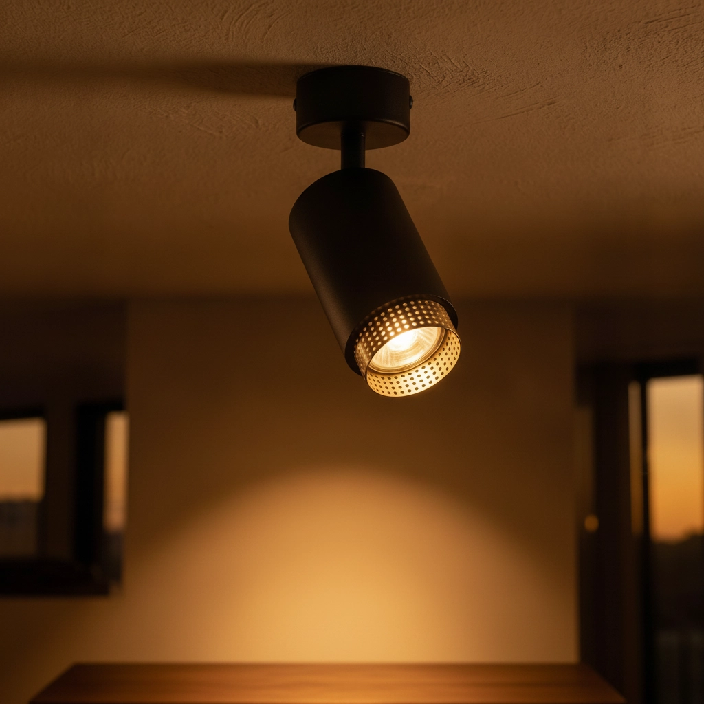 Spot de plafond Nessi Orientable noir avec or