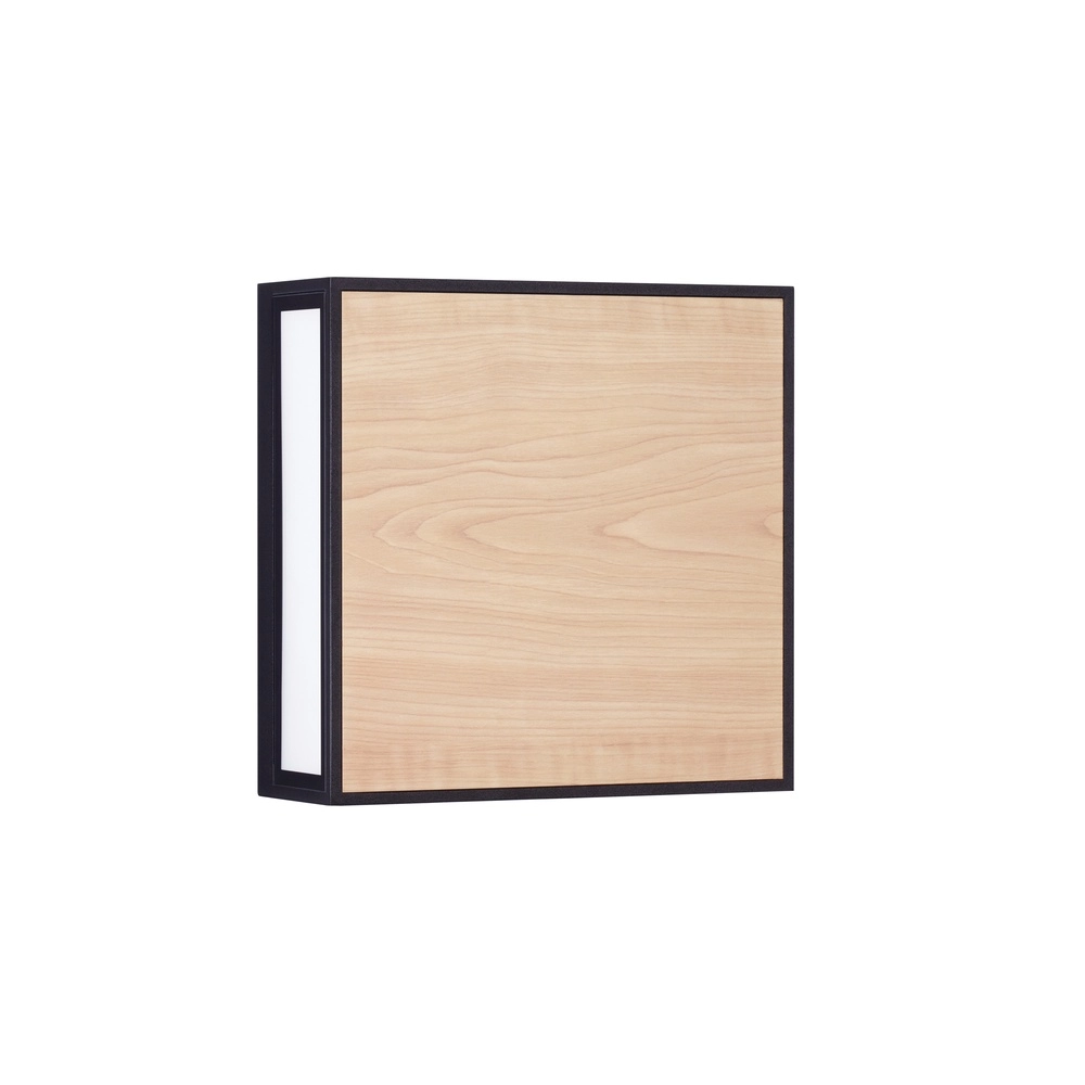Applique murale carrée Astral anthracite avec bois Lyora 5212017449924