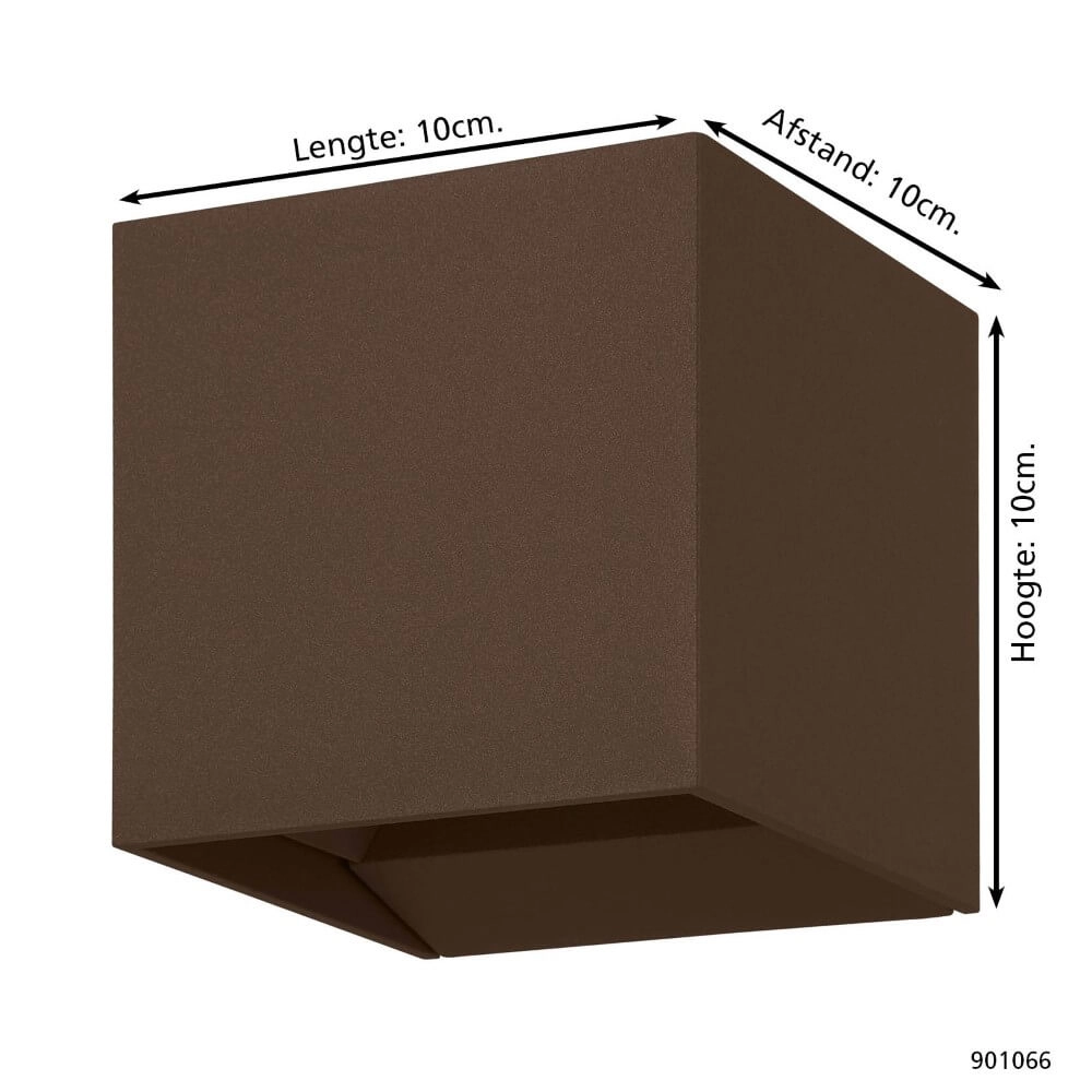 Spot mural Calpino 3 brun rouille 10x10x10cm Eglo 9008606297689