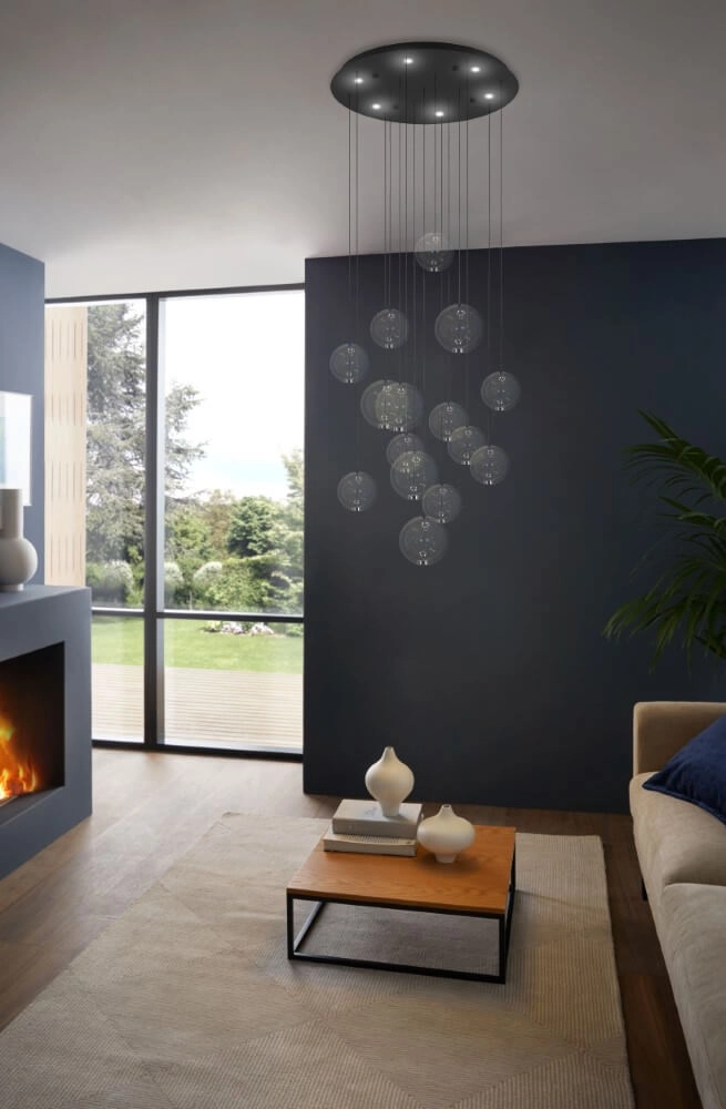 Black hanging lamp Espardello Ø 58cm Stars of Light 9008606270514