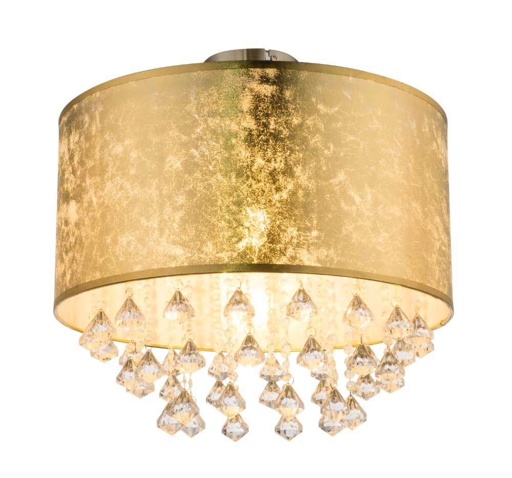 Plafonnier doré Ø 40cm Amy avec du cristal Plafonnier doré Ø 40cm Amy avec du cristal