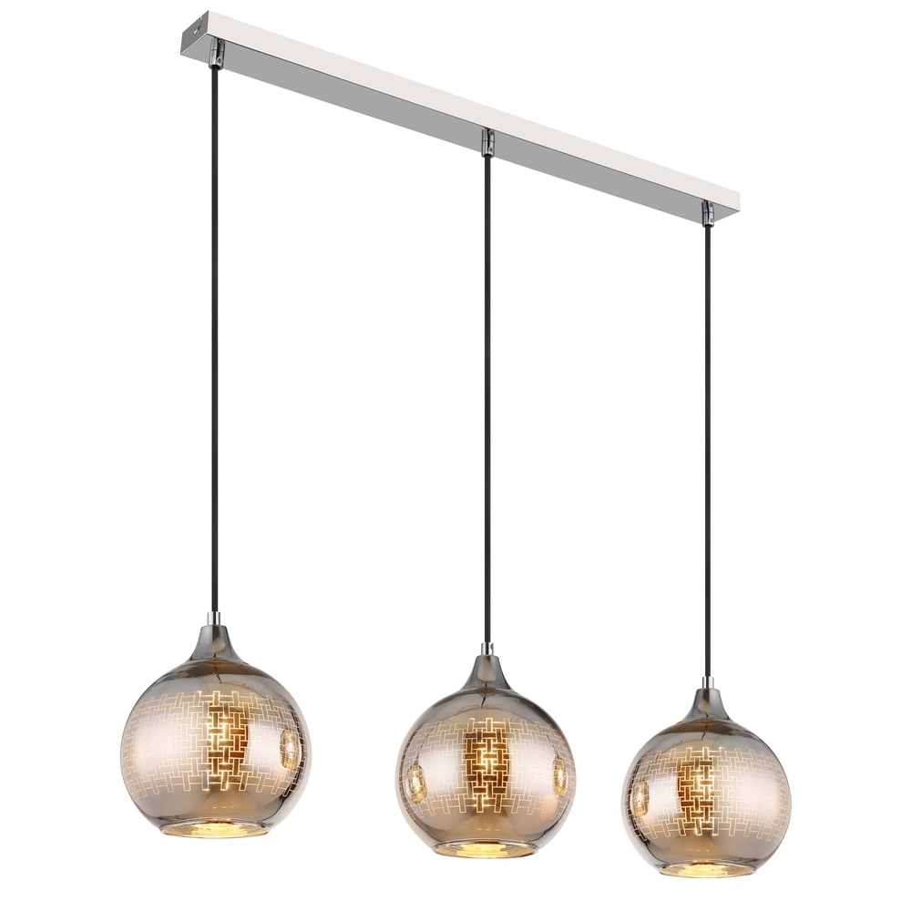 Lampe pendante à 3 lampes Lourdes Blanc