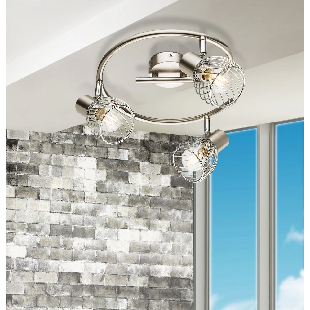Lampe de plafond Texas Nickel 3-léger Globo 9007371362899