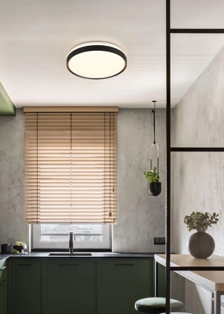 Plafonnier noir Spacy avec télécommande Trio 4017807612943