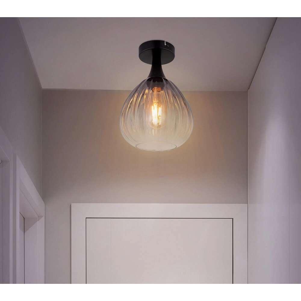 Plafonnier noir Olsen Ø 20cm Globo 9007371450800