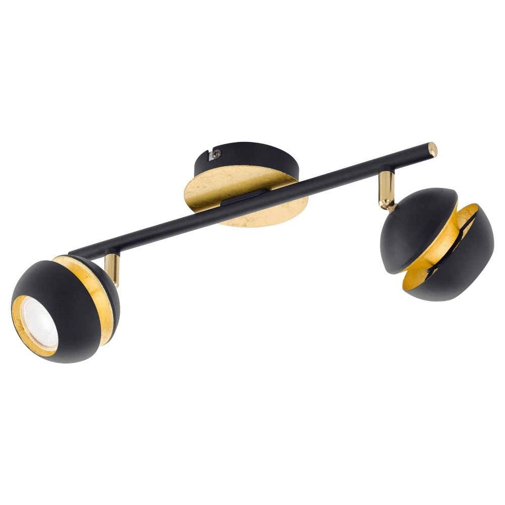 Spot de plafond LED Nocito 2 lumières noir avec or