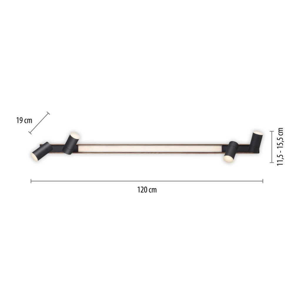 Plafonnier élégant Pure Lines Spot bois Paul Neuhaus 4012248374566