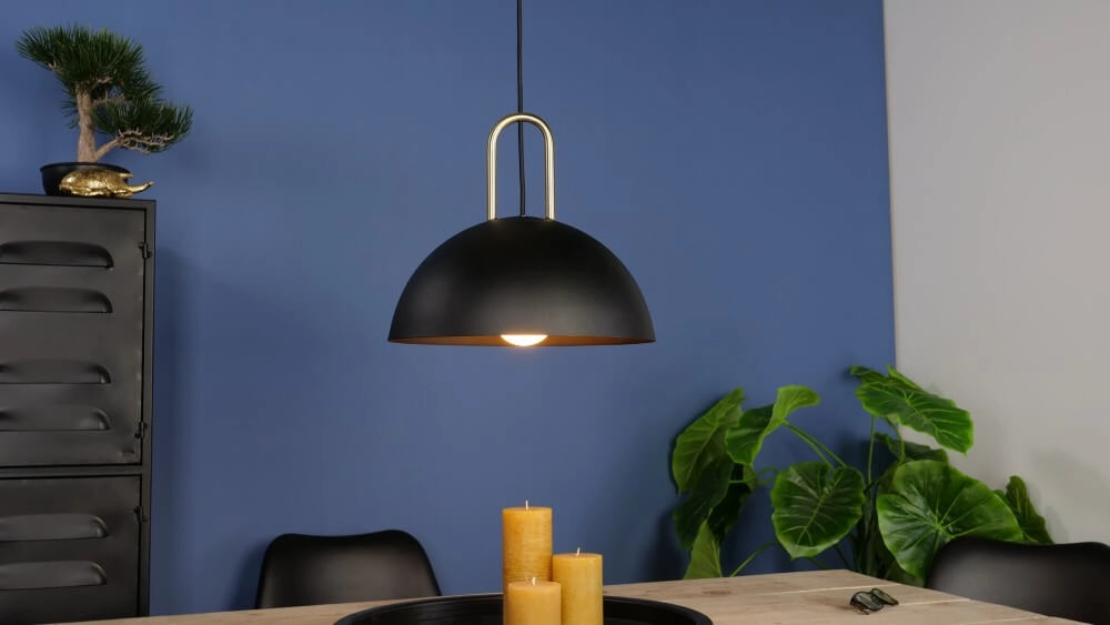 Lampe suspendue Calmanera noir avec de l'or Eglo 9002759996932