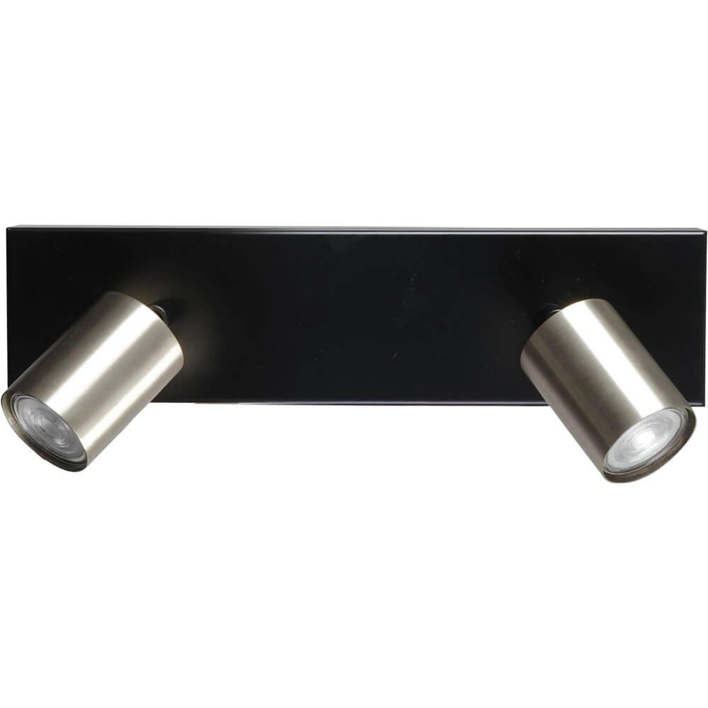 Plafonnier noir Bounce avec 2 points nickel