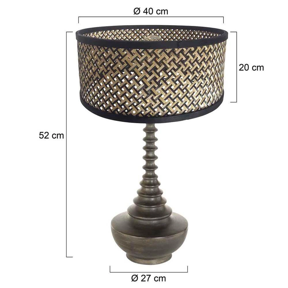 Lampe de table unique Bois avec abat-jour en bambou Steinhauer 8712746172553
