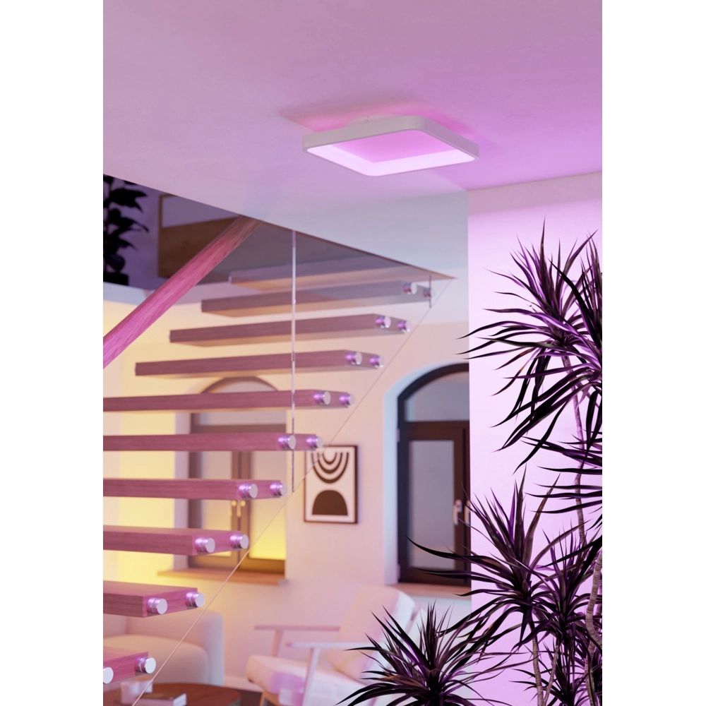 Plafonnier carré Loretello-Z Blanc intelligent Eglo 9008606358236