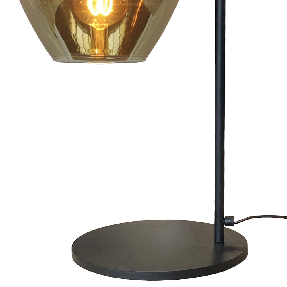 Lampe de table noire Quinto avec verre fumé Masterlight 8718121250960