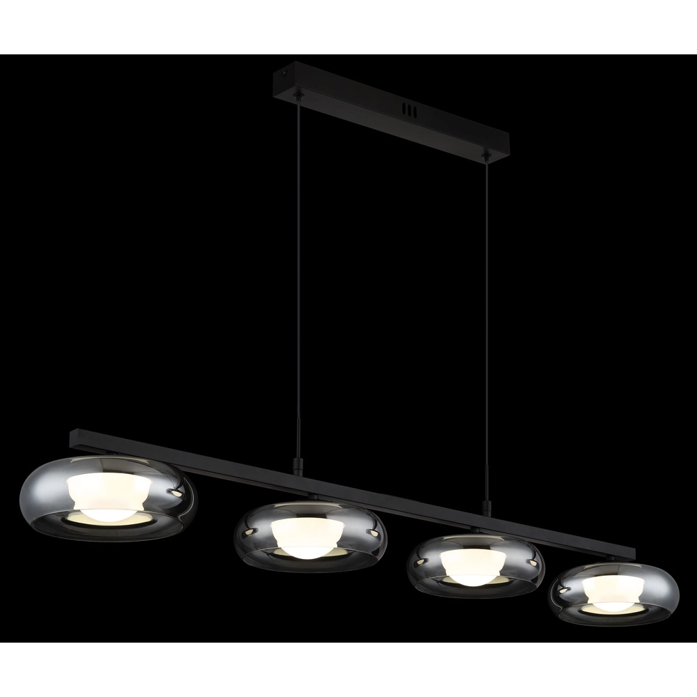 Lampe pendante de conception Carlene Noir à 4 lumières Globo 9007371569182