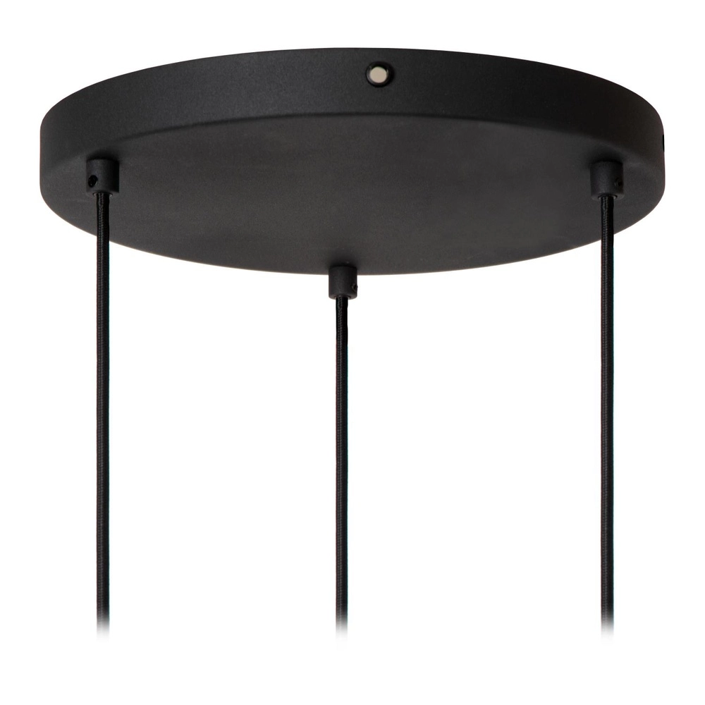 Lampe suspendue élégante Rafal 3 ronds lumineux noir avec gris Lucide 5411212452788