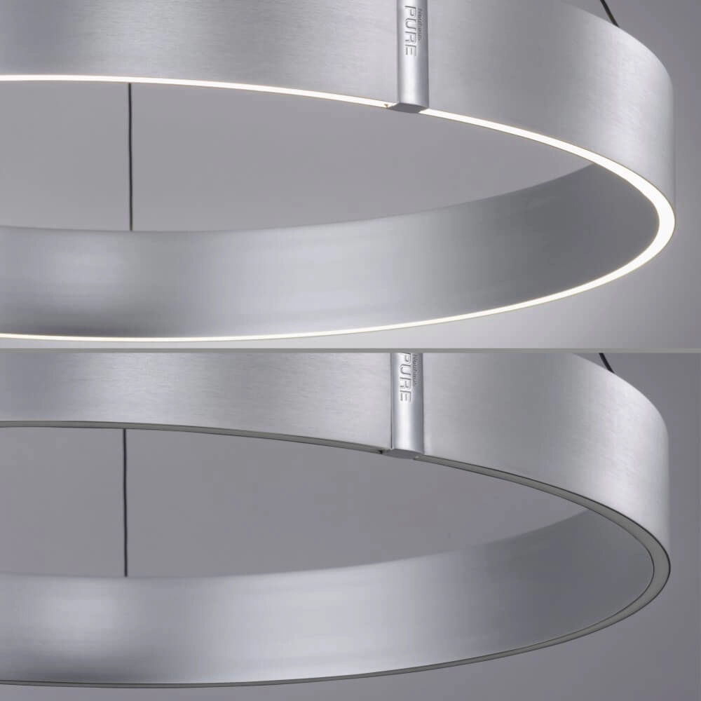 Lampe suspendue ronde Pure E-Clipse aluminium Ø 70cm Paul Neuhaus 4012248372364