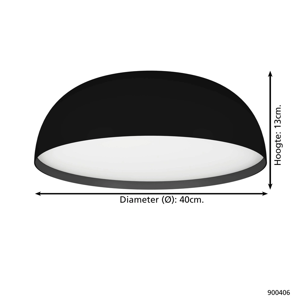 Lampe de plafond Zigbee Tollos-Z Ø 40cm - noir Eglo 9008606243792
