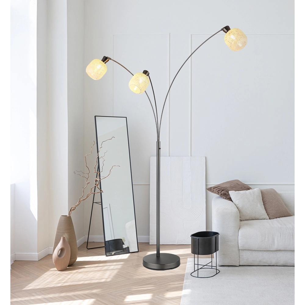Lampe de pied à 3 lumières Brokana Bronze à fusil Globo 9007371569472