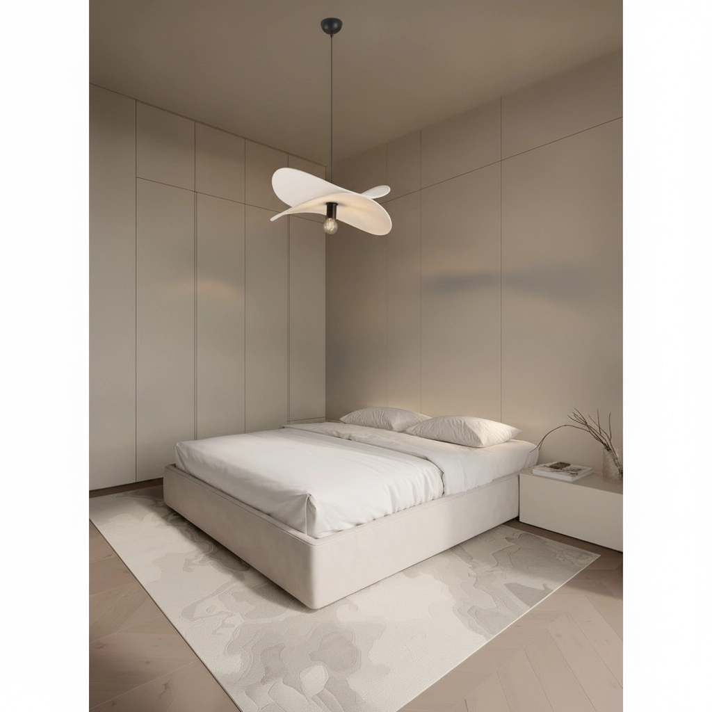 Lampe pendante moderne Luve noir avec beige