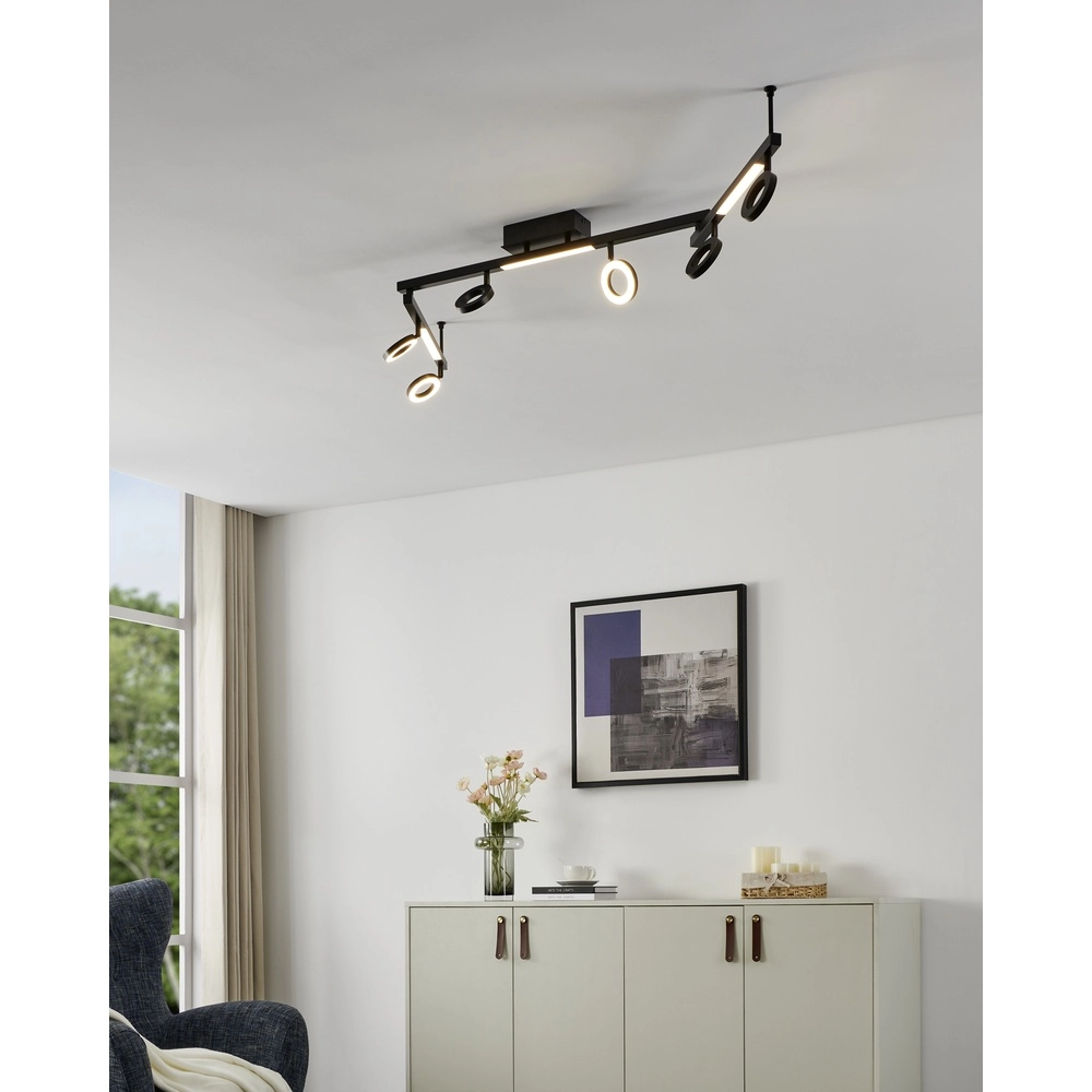 Lumière LED noire de plafond Cardillio 1 160 cm Eglo 9008606255986