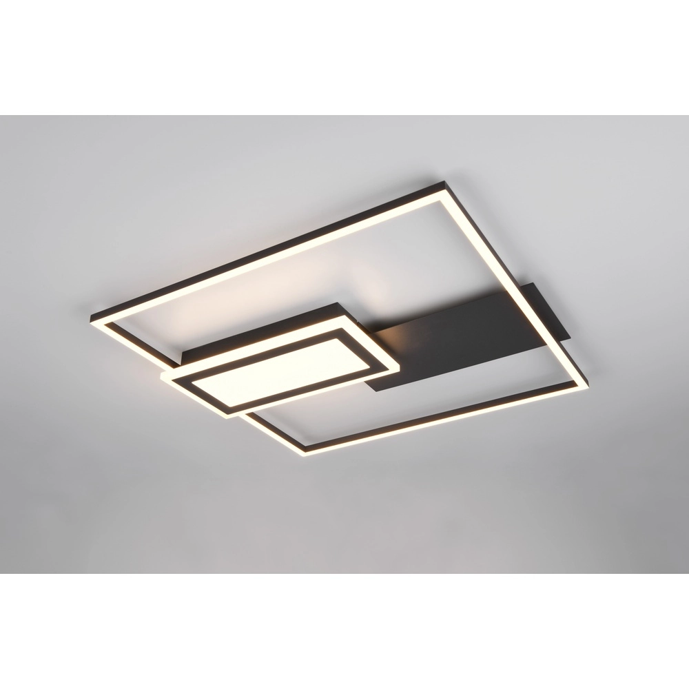 Plafonnier carré Spiro noir 50cm Trio 4017807612455