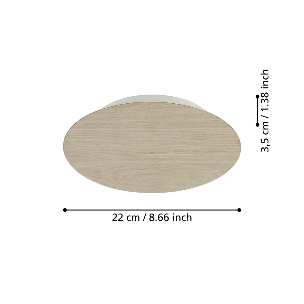 Lampe murale LED à l’aspect bois Alamilo Ø 22cm Eglo 9008606327867