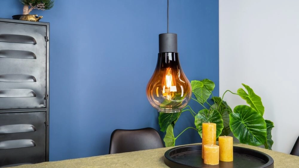 Lampe à suspension en verre ambré Chasely Ø 20 cm Eglo 9002759434595