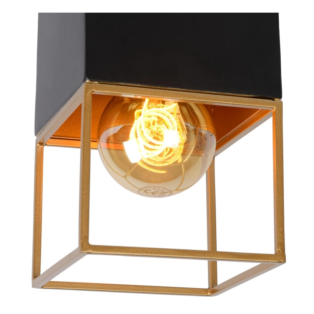 Lampe de plafond élégante Rixt Noir simple avec or Lucide 5411212211040