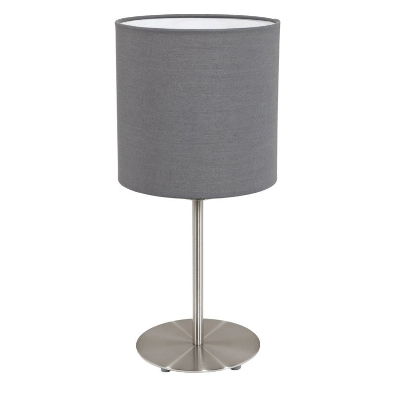Lampe de table Pasteri 40 cm gris avec chrome mat