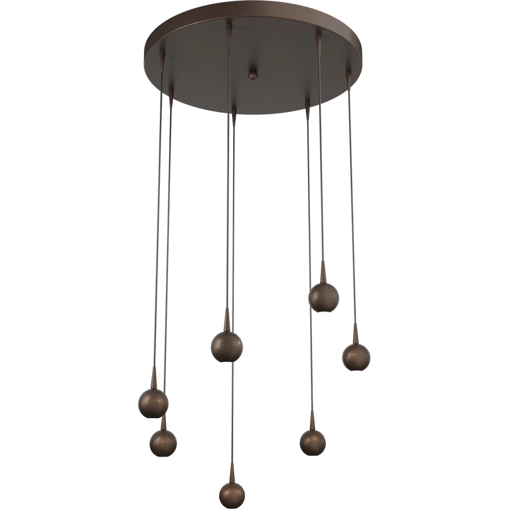 Lampe suspendue à 7 lampes Talana Brun cacao Ø 50cm DTW