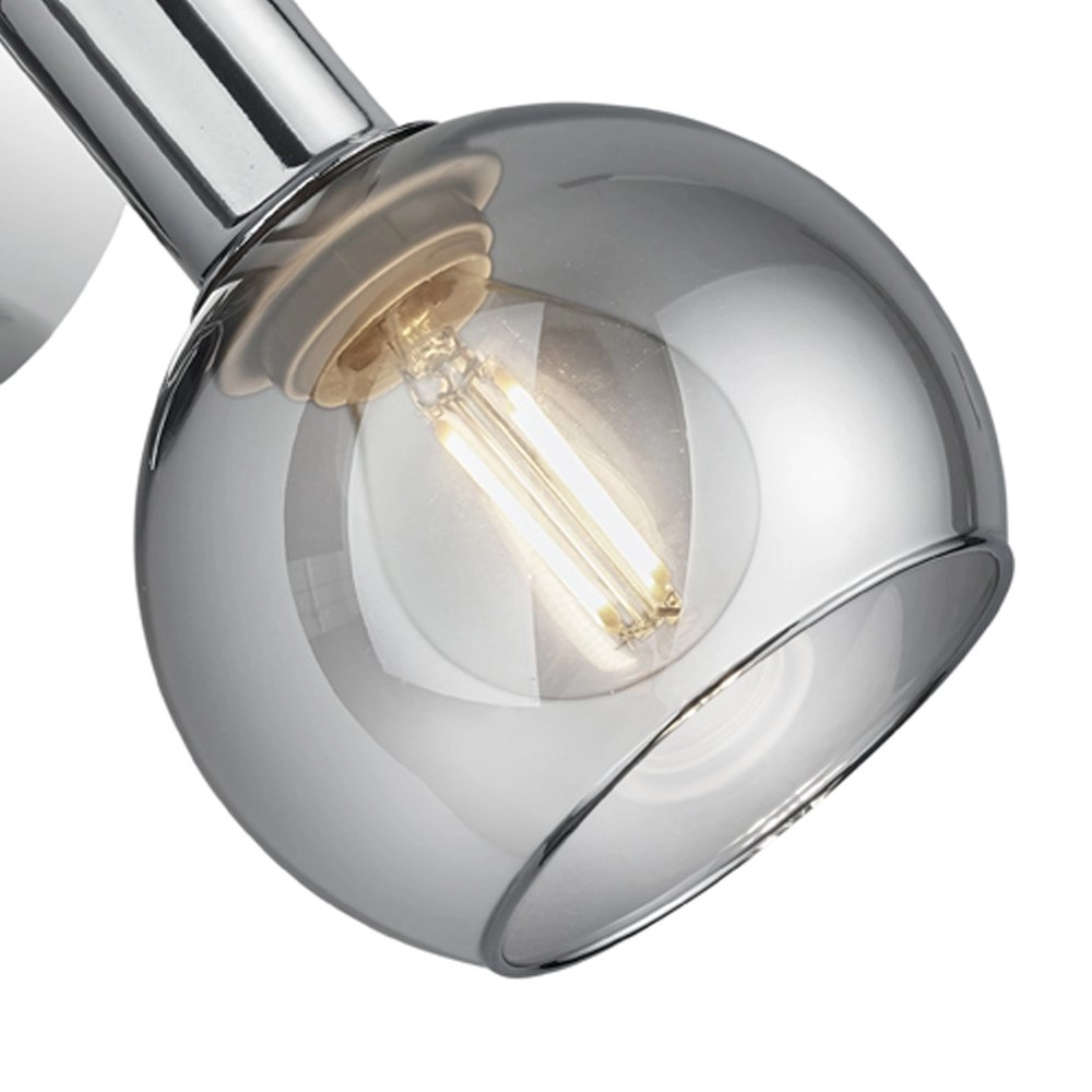 Applique Chromée Brest avec verre fumé Trio 4017807434156