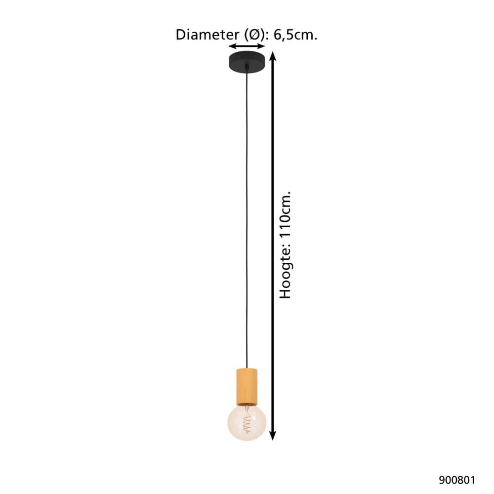 Pendule en bois Pozueta 1 E27 Eglo 9008606270255