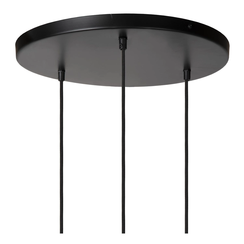 Lampe suspendue Yunkai Ø 60 cm noir avec rotin Lucide 5411212105714