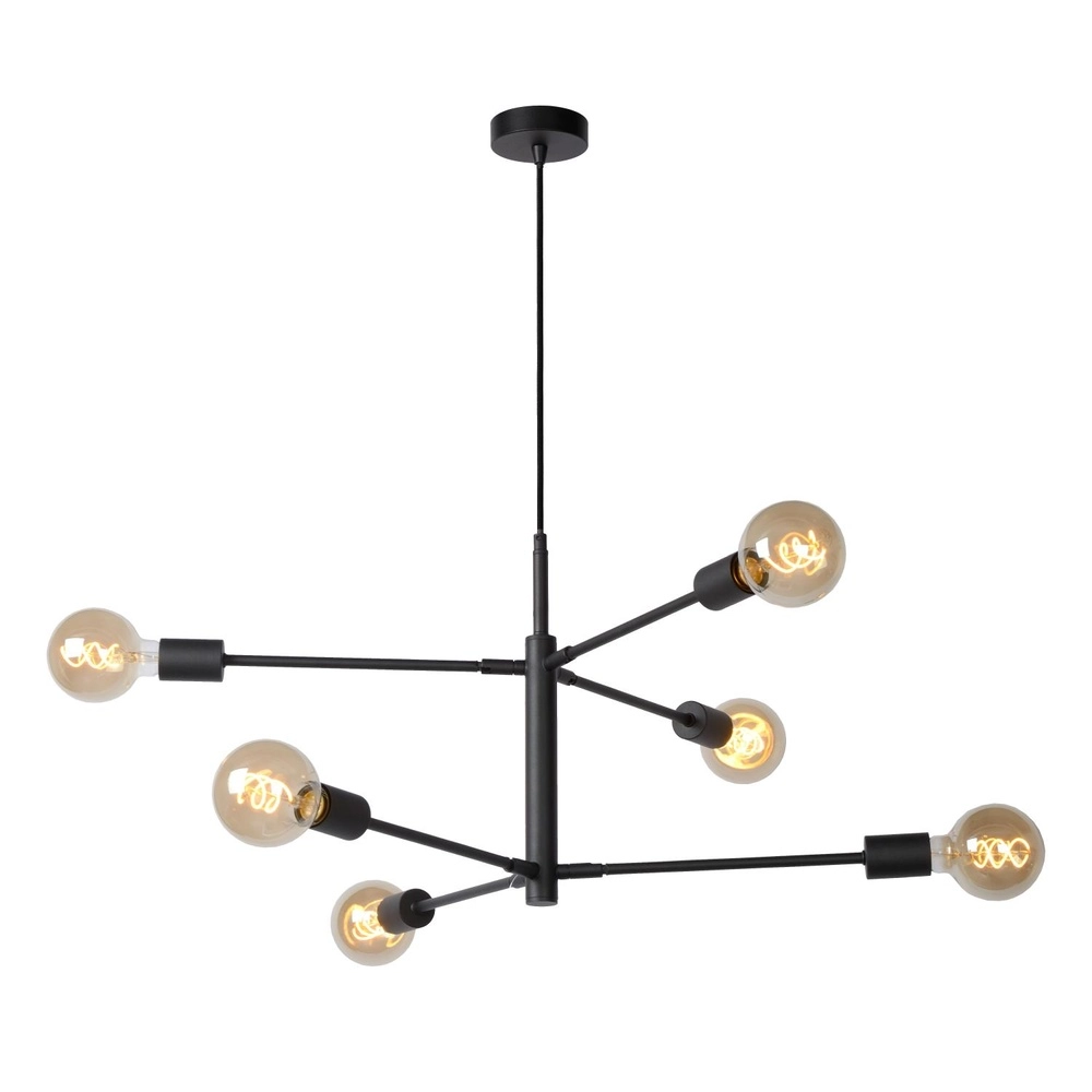 Lampe suspendue Lester Noirs à 6 feux Lucide 5411212211330