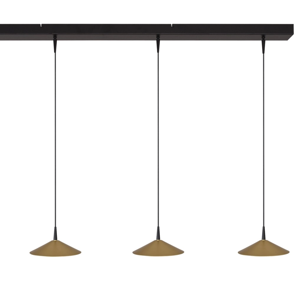 Lampe suspendue à 4 lumières Ceppo noir avec or Ø 18cm Masterlight 8718121352046