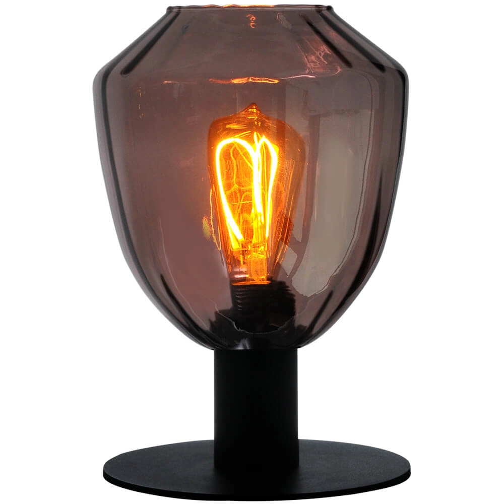 Lampe de table Porto avec verre rouge Nicolette