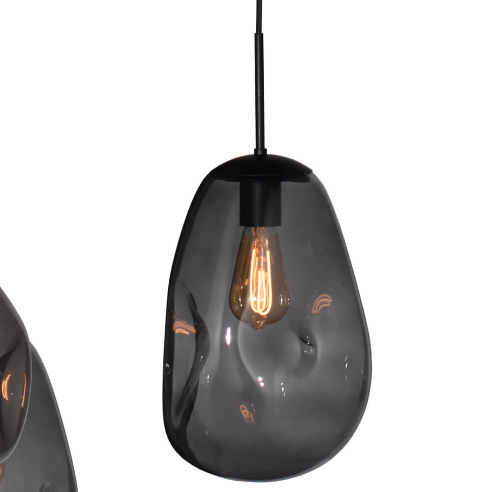 Lampe suspendue Lava Oval 6x verre à fumée Masterlight 8718121290126