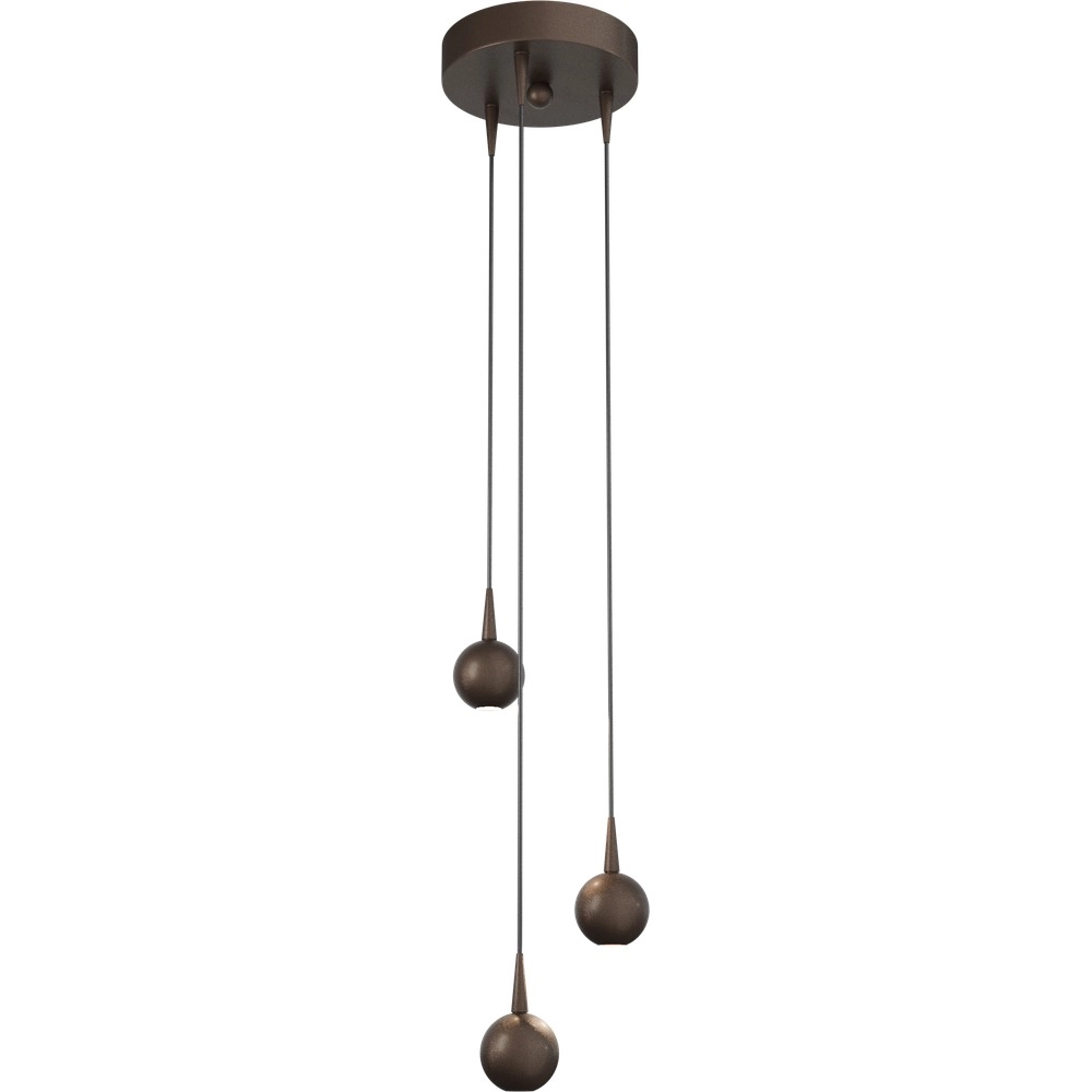 Lampe pendante à 3 lampes Talana brun cacao Ø 17cm DTW