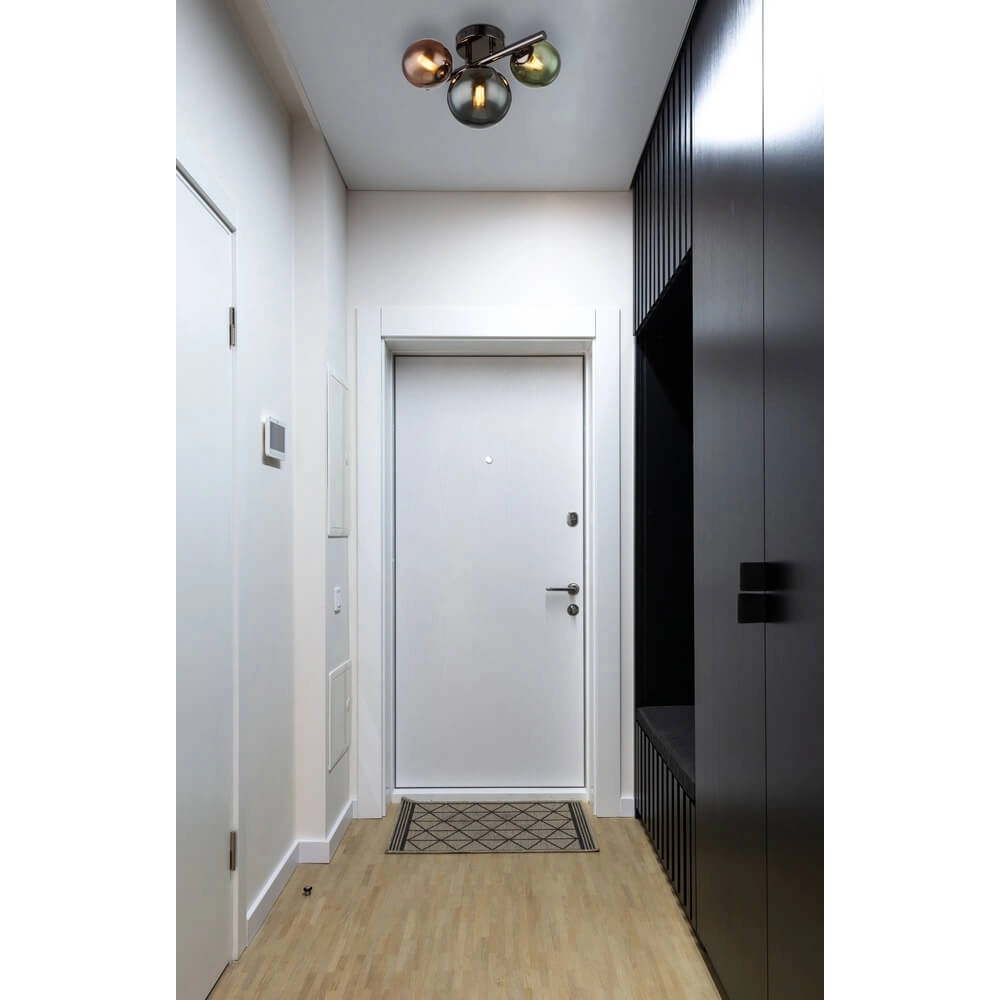 Applique murale noire Riha Verre coloré 3 lumières Globo 9007371453108