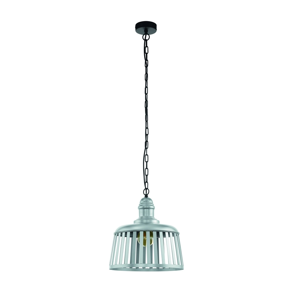Lampe suspendue Wraxall 1 noir avec gris argenté
