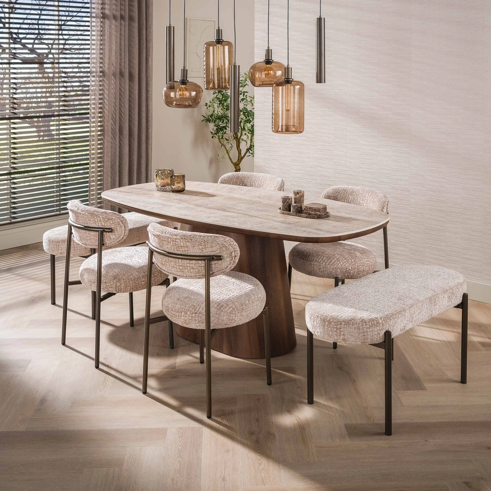 Lampe pendante moderne Serene Marron sienne à 7 lumières Lyora 8716803514812