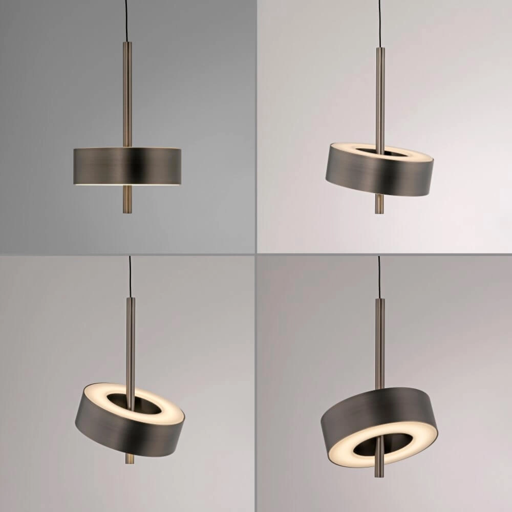 Lampe suspendue Q-Rotate marron moderne Paul Neuhaus 4012248383131