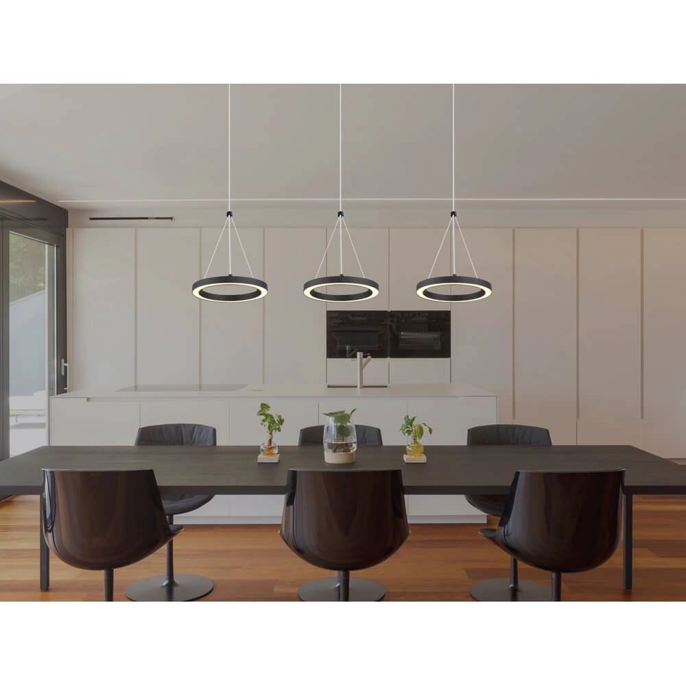 Suspension 3 lumières Grenvix Design noir Globo 9007371450770