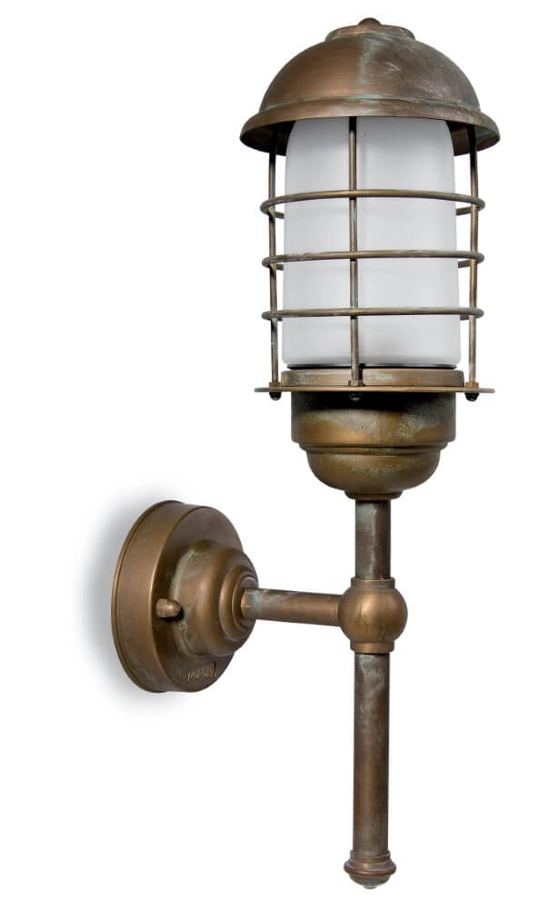 Lampe d'extérieur en laiton Torcia M - verre blanc