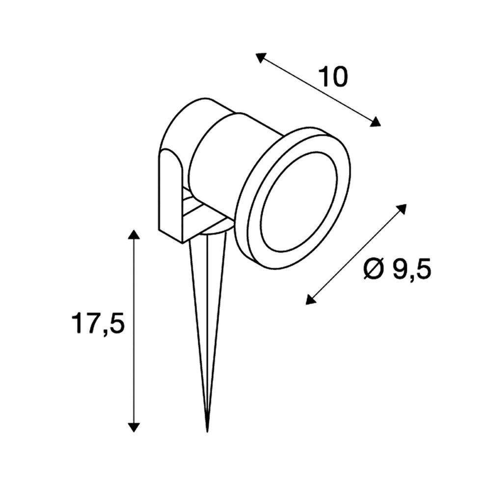 Projecteur de jardin Nautilus Spike 17,5 cm gris SLV 4024163096836