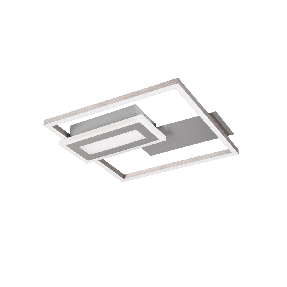 Plafonnier carré Spiro nickel 30cm Trio 4017807612431