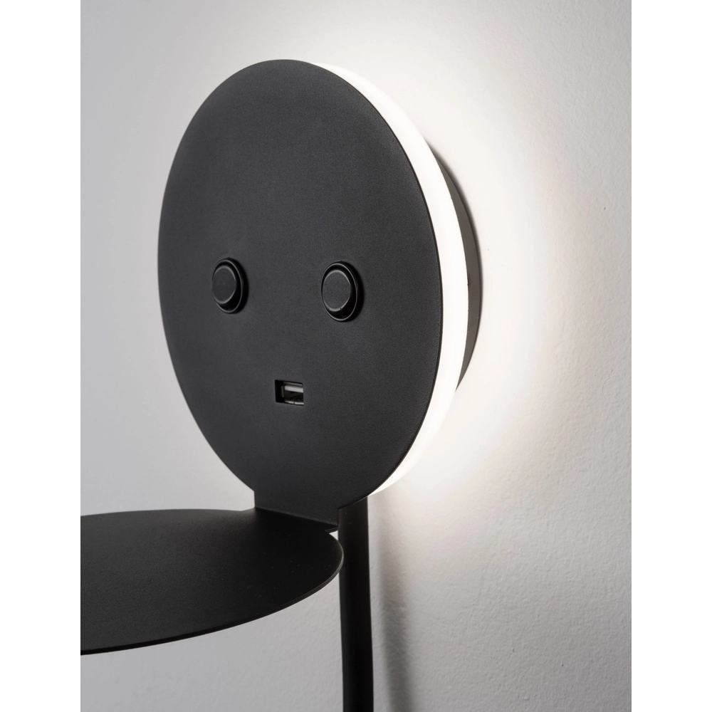 Lampe de chevet Eclip Noir avec USB Lyora 5212017423696